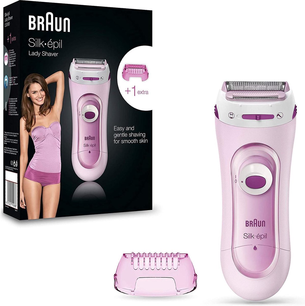 Braun Silk-épil Ladyshave 5-160 Roze - 3in1 Draadloos W&D Elek Scheerapparaat