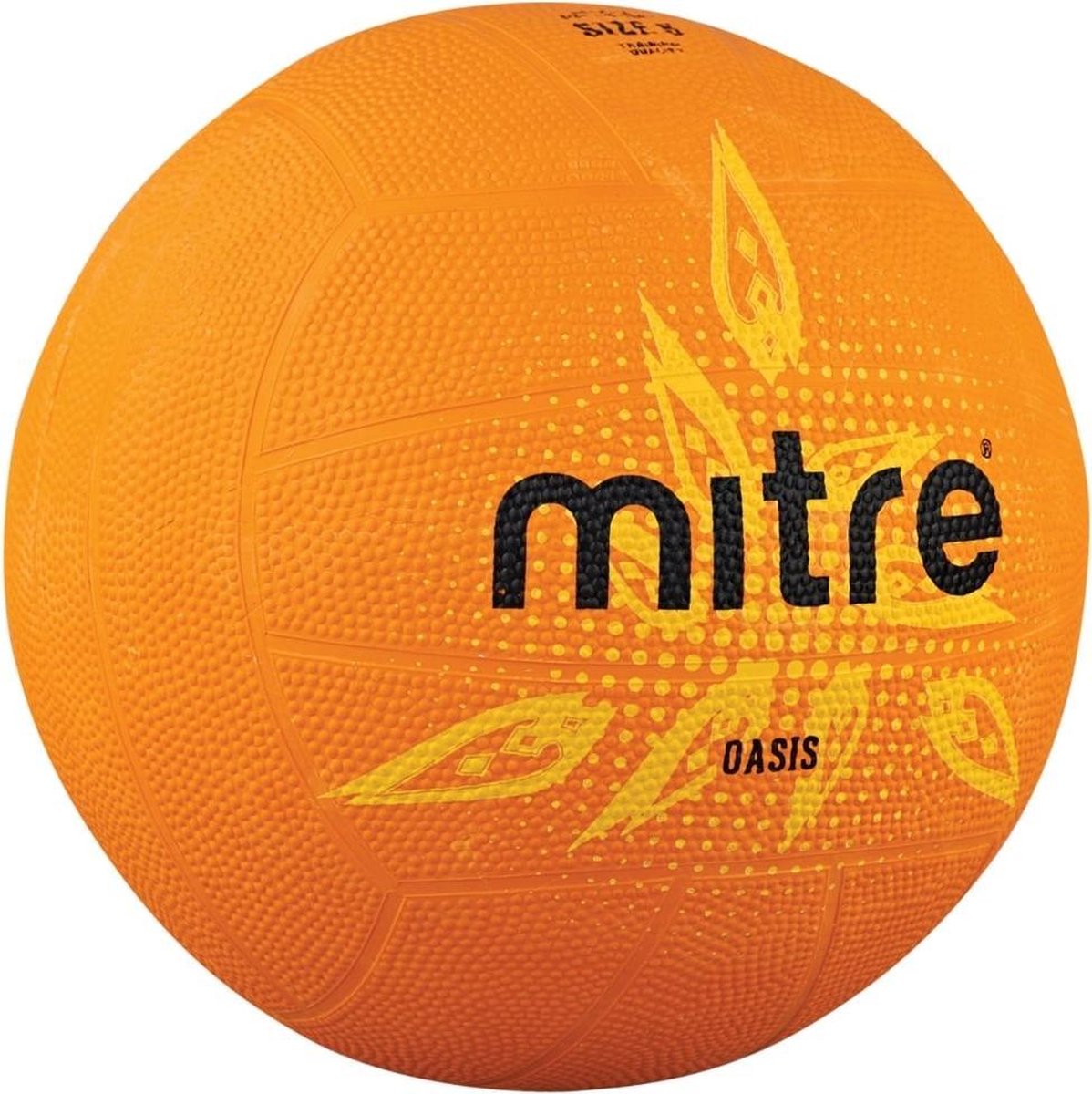 Mitre Netbal Oasis Rubber Oranje/geel/zwart Maat 4