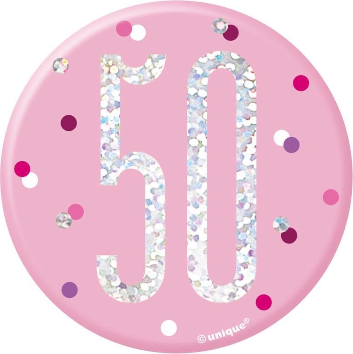 Button 50 Jaar Roze 7cm