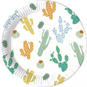Procos Feestborden Cactussen 23 Cm Karton Wit/groen 8 Stuks