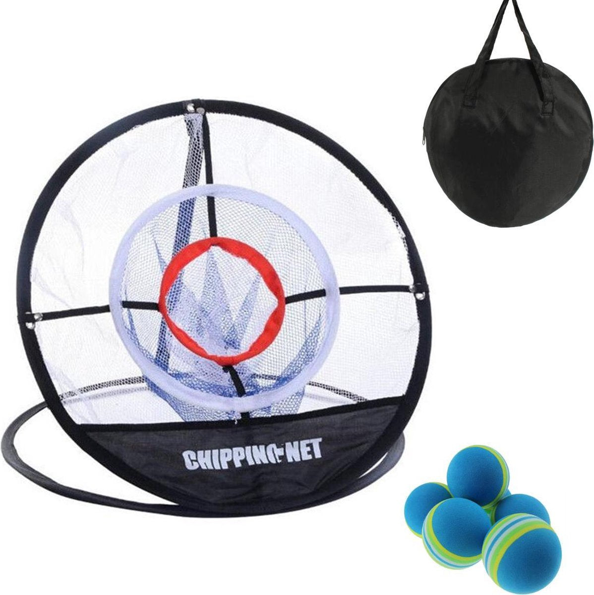 Firsttee - Chippingnet - GRATIS Opbergtas & Ballen - Chip slag - Golf net - Chipping oefenen - Golf accessoires - Cadeau - Golftrainingsmateriaal - Golfballen - Golfnet - Golfnetten - Swing - Training - Sport - Trainer - Golfset - Trainingsmaterialen