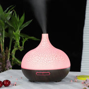 Itagala Geurverspreiders | Aroma diffuser | Aromatherapie | Ultrasone etherische olie verdamper en vernevelaar | 550ml |Luchtverfrisser en luchtbevochtiger met Full LED Mist verlichting | Met afstandsbediening | Donkerbruin