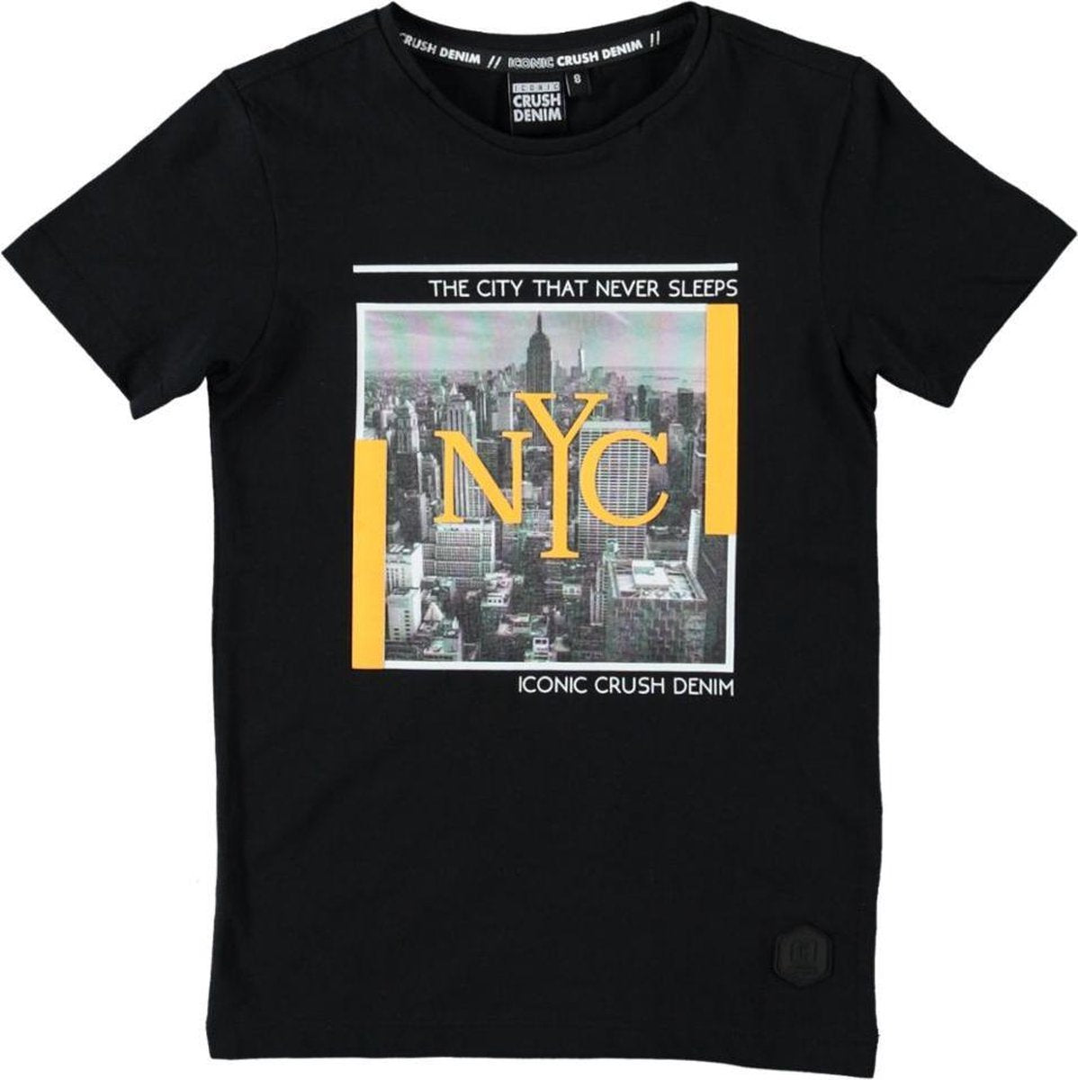 Crush denim zwart jongens t-shirt new york - Maat 140