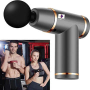 MIFOR® NEW Mini Massage Gun - Sport en Relax Massage - Professioneel Gebruik - Spierherstel & Spierontspanning - Stress Verminderend - Stil en Sterk - Batterij - 2 Verschillende Opzetstukken - Zilver
