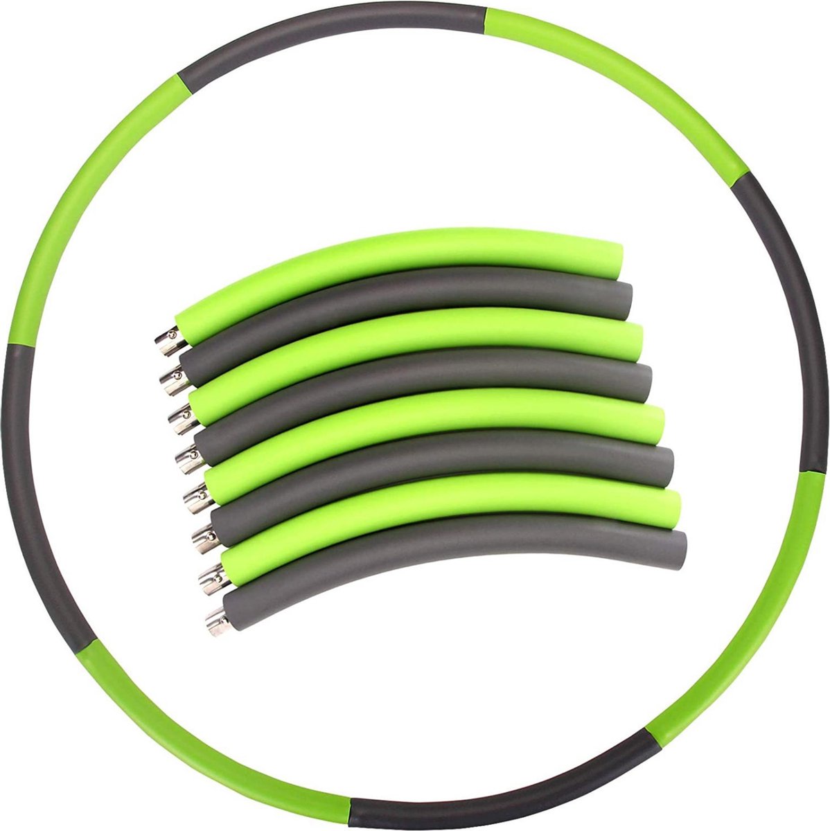 Hoopy - Fitness Hoelahoep - Fitness Hoelahoep Volwassenen - 100 CM - Verbeterde Roestvrijstalen Kern - Waist Trainer - Vetverbranding - Groen