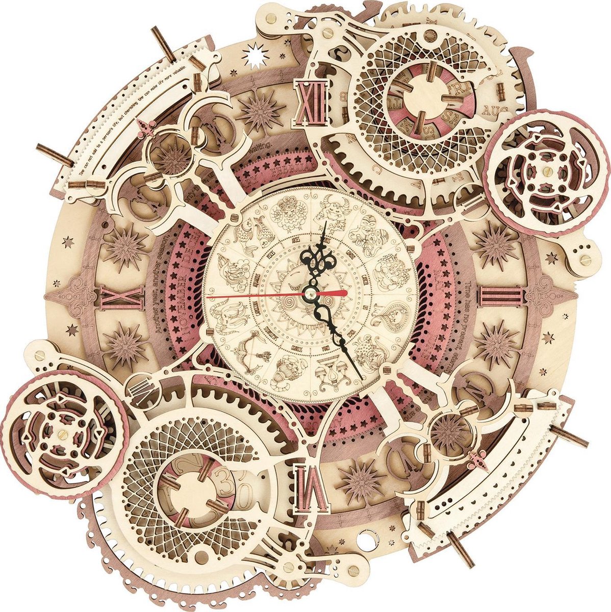 Houten 3D puzzel voor volwassenen | Zodiac Wandklok | Mechanisch | Vrije tijd | Robotime | Model bouwpakket | By You-Home.nl
