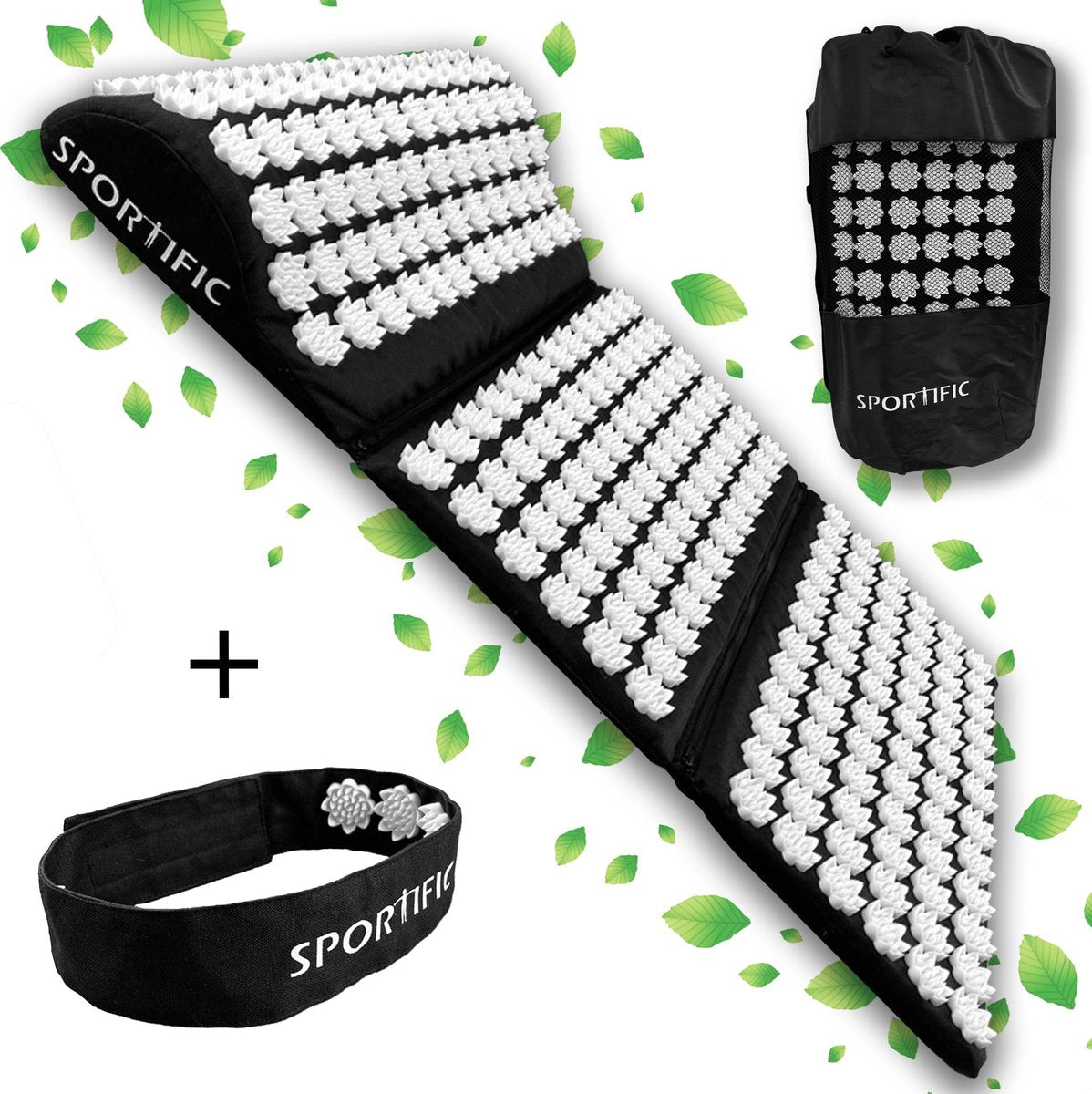 Sportific Spijkermat - 3 Delig Afritsbaar - Premium Spijkermat - Acupressuur mat - Acupunctuur set - Massage & Ontspanning - Spijkermat