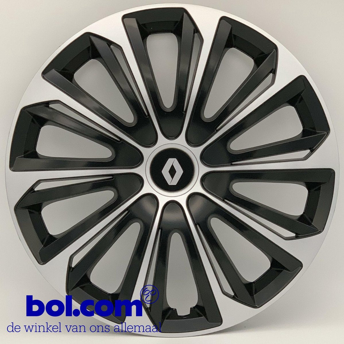 Zwarte Wieldoppen Renault 16 inch wieldoppen Renault 16 inch zwart - REN497L16 - Alternatief voor o.a. REN49116 - REN82516 - REN443L16 - REN82516 - REN456L16 - REN462L16 - 403151379R - 403156550R - 8200199705 - REN497L16 (Merklogo set)