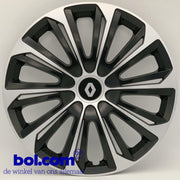 Zwarte Wieldoppen Renault 16 inch wieldoppen Renault 16 inch zwart - REN497L16 - Alternatief voor o.a. REN49116 - REN82516 - REN443L16 - REN82516 - REN456L16 - REN462L16 - 403151379R - 403156550R - 8200199705 - REN497L16 (Merklogo set)