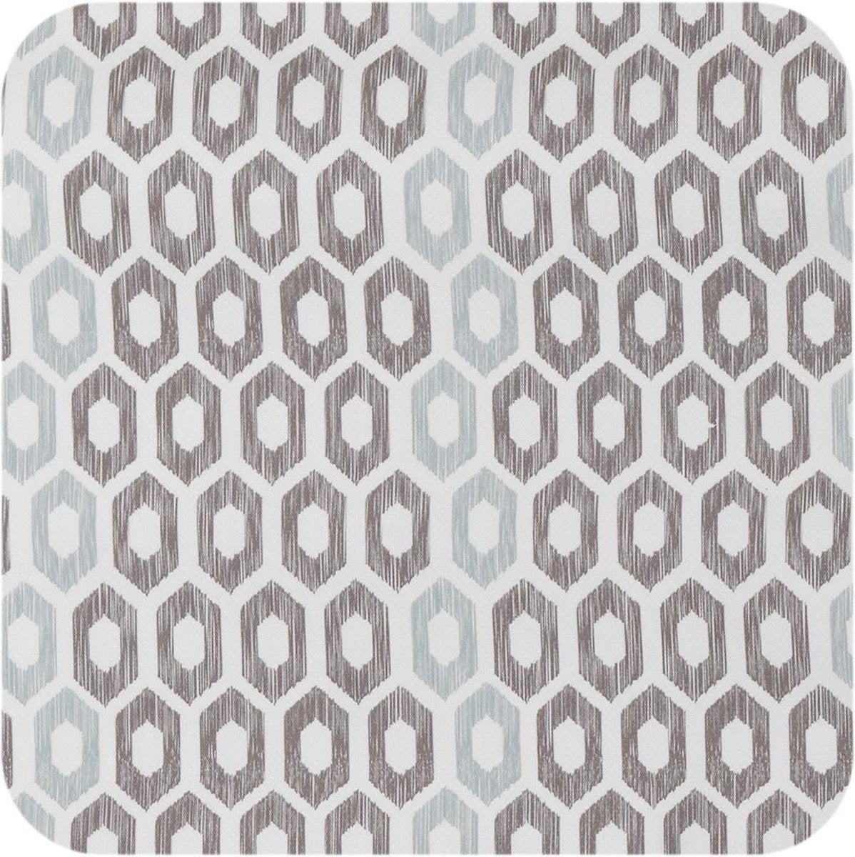 MixMamas Rond Tafelzeil - Ø 140 cm - Honingraat - Hexagon - Zwart/Blauw