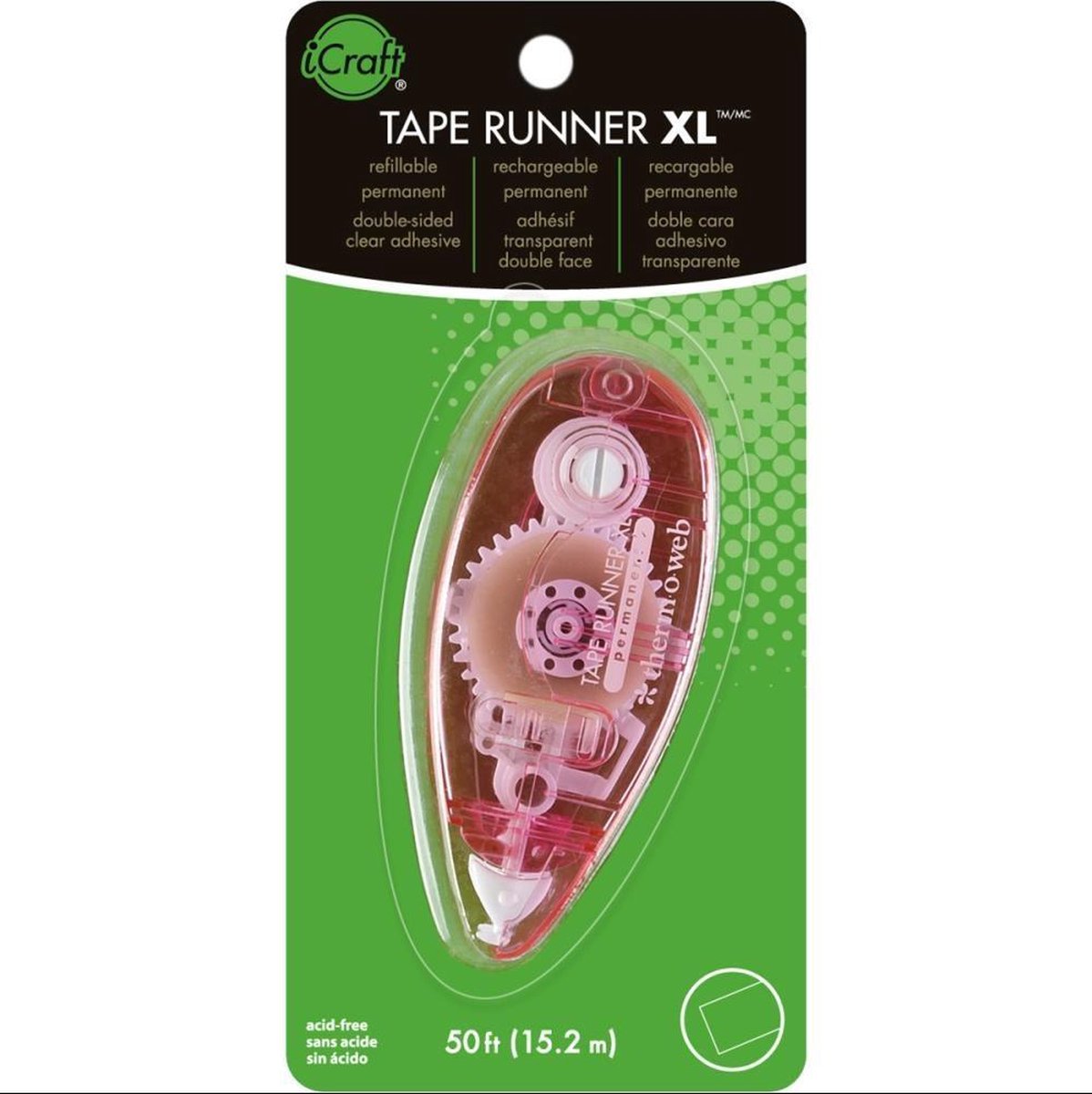 iCraft Permanente Dubbelzijdig Tape Roller XL 15 m