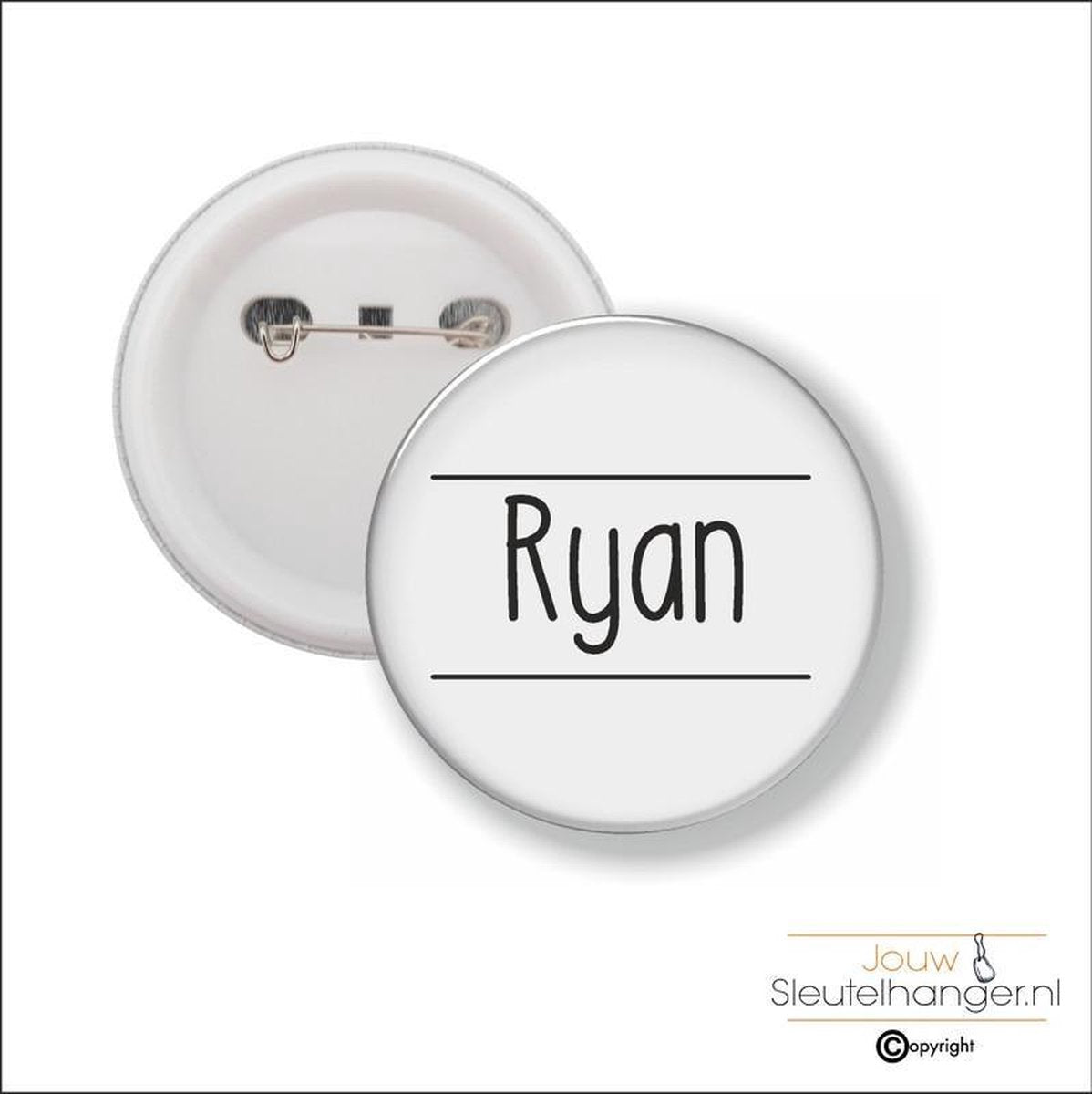 Button Met Speld 58 MM - Ryan