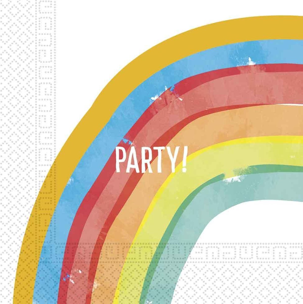 Procos Servetten Regenboog 33 X 33 Cm Papier Wit 20 Stuks