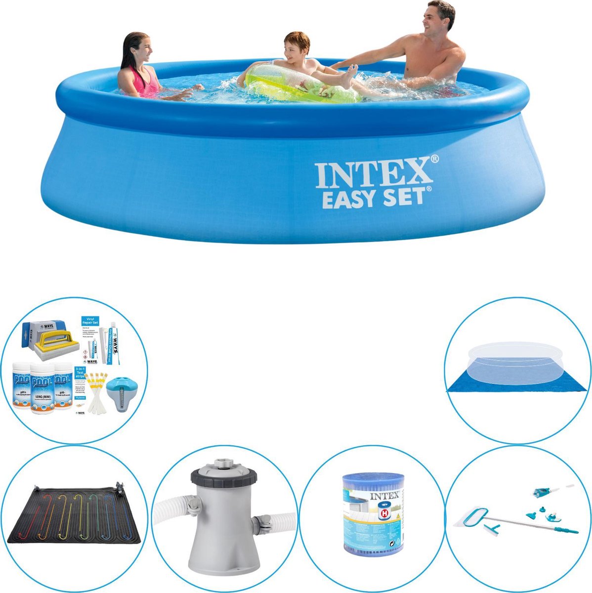 Zwembad Deal - 7-delig - Intex Easy Set Rond 305x76 cm