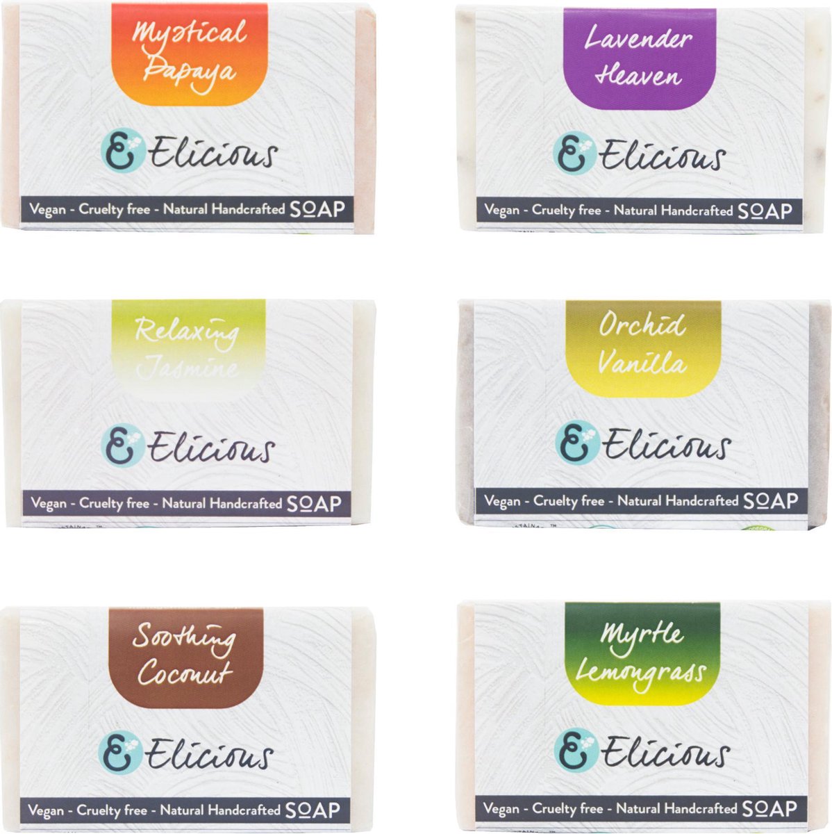 Elicious handgemaakte zeep set van 6 Junglesense