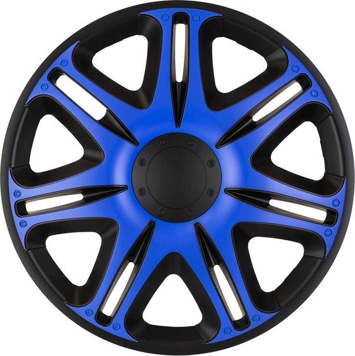 4-Delige J-Tec Wieldoppenset Nascar 15-inch zwart/blauw