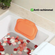 Nivadebro Luxe Badkussen met Anti Slip Zuignappen - Home Spa Kussen voor Rug/Schouder/Nek - Orthopedisch Hoofd Steun voor In Bad en Jacuzzi - Waterdicht - Oranje