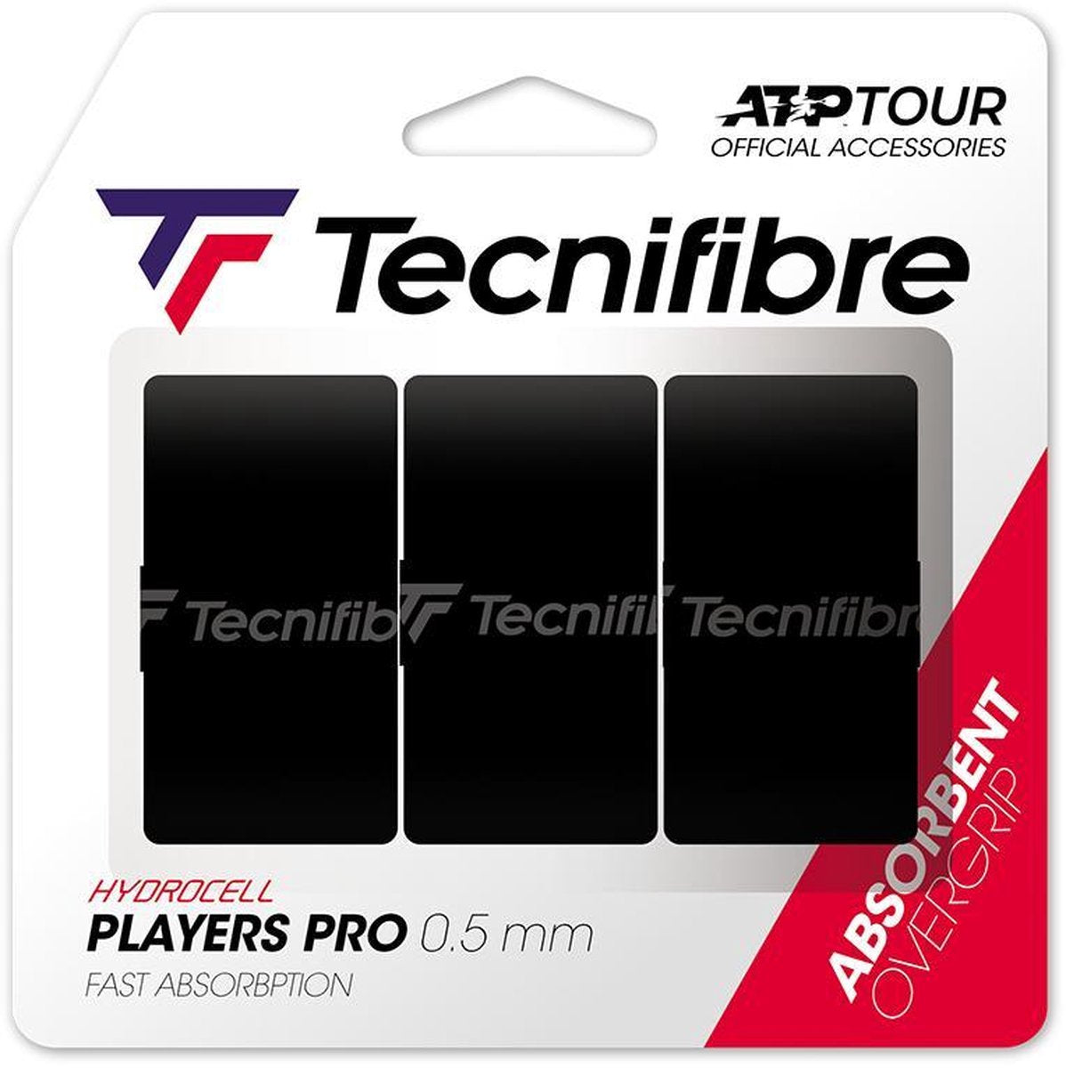 Tecnifibre PRO Players overgrip zwart (3 stuks)