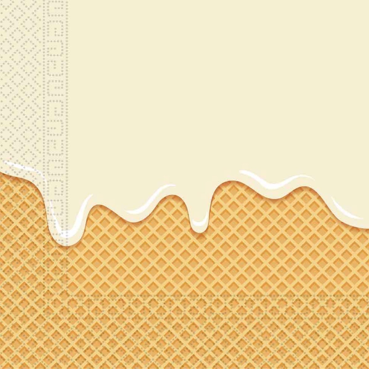Procos Servetten Druipend Ijs 33 X 33 Cm Papier Geel 20 Stuks