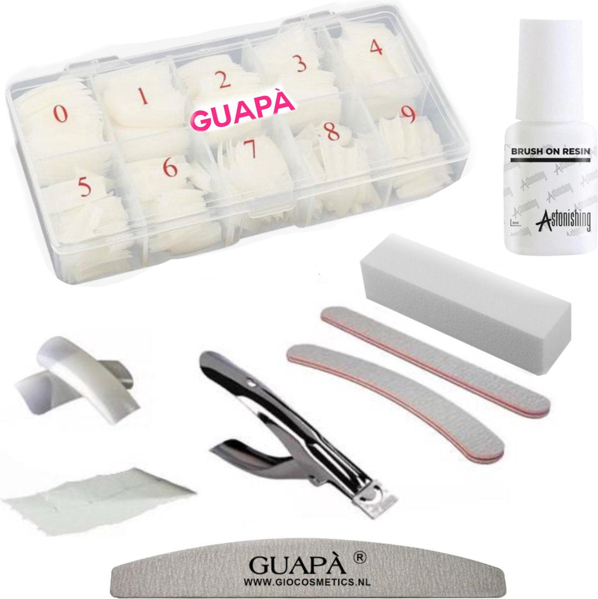 GUAPÀ - Uitgebreide nagelverlenging set voor Acryl en Gel Nagels - Compleet Naturel Nepnagels Pakket