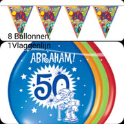 1 maal Vlaggenlijn Abraham & 8 Ballonnen Abraham