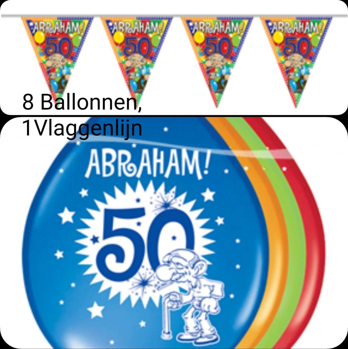1 maal Vlaggenlijn Abraham & 8 Ballonnen Abraham