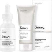 Duo skincare set The Ordinary | Hyaluronic Acid 2% + B5 serum | Natural Moisturizing Factors + HA 100ml | Ochtend routine tegen droge huid | Hydraterend | Stralende teint