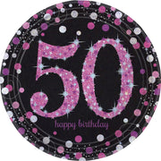 Amscan Feestborden 50 Jaar Zwart/roze 22