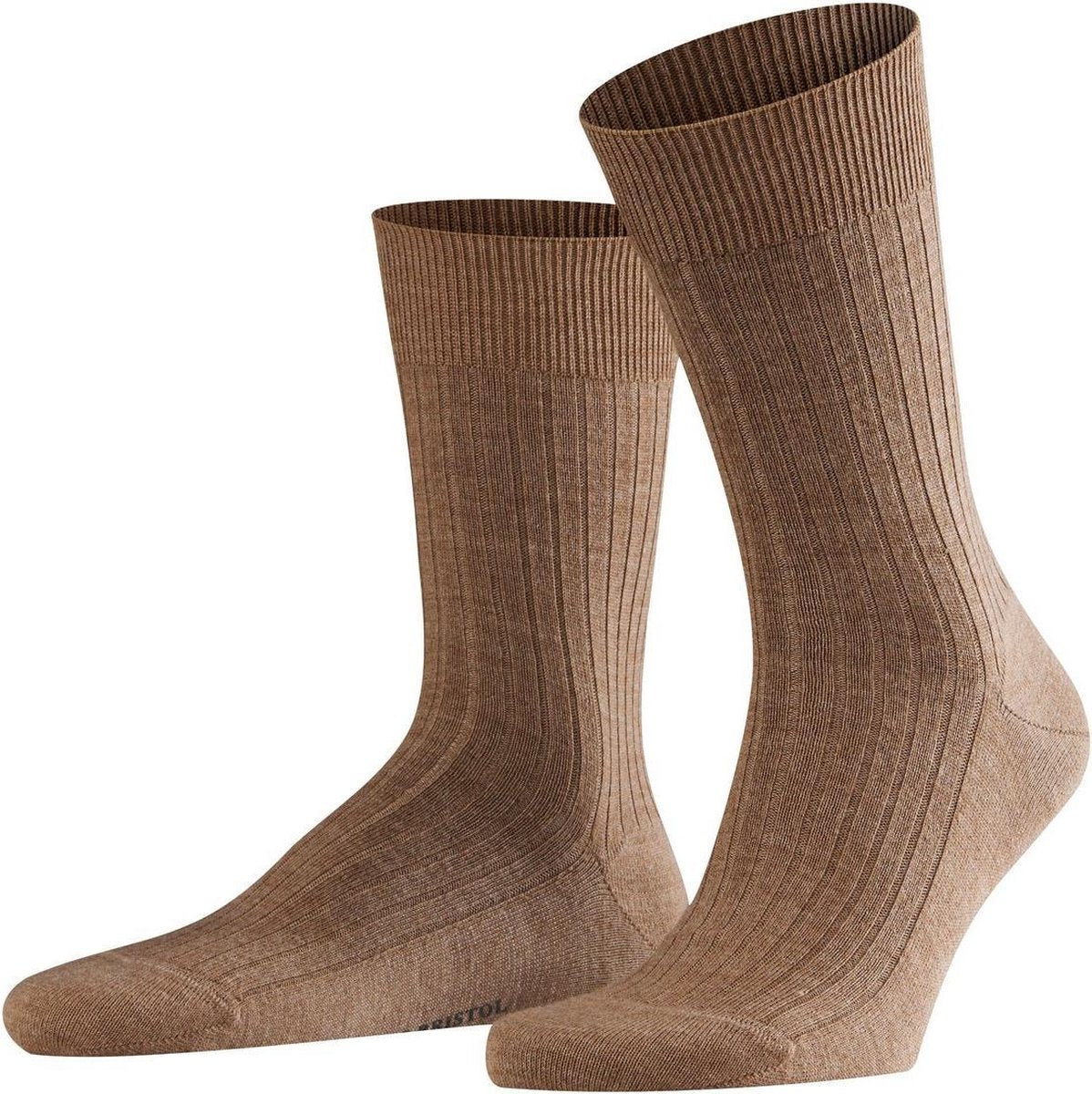 FALKE Bristol Pure HerenSok 14415 - Bruin 5410 nutmeg mel Heren - 43-44