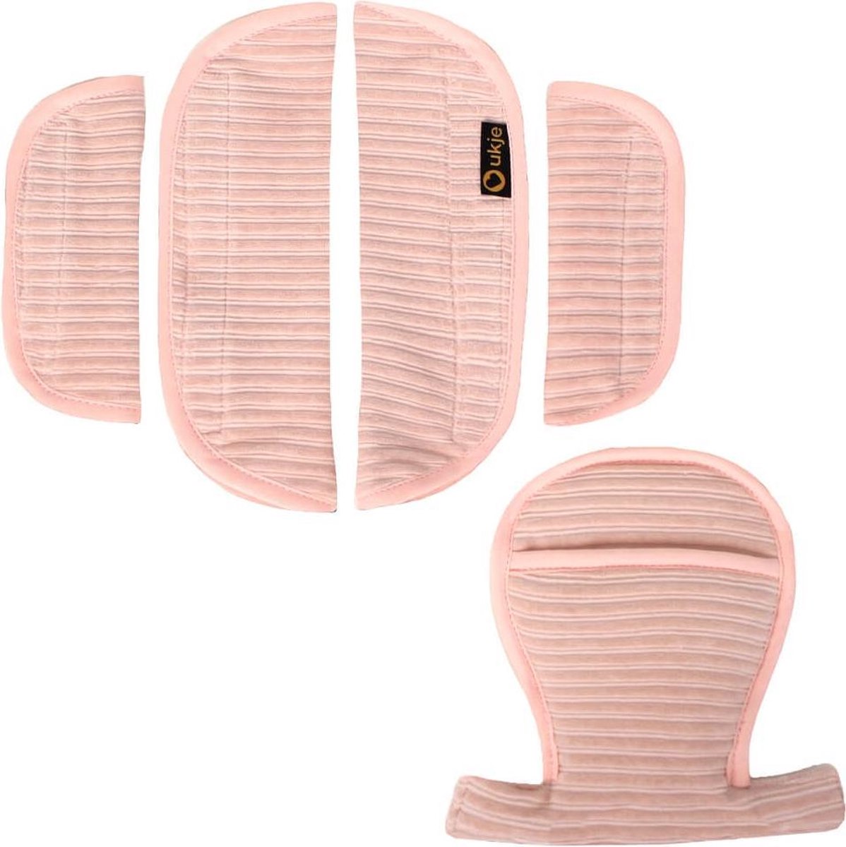Ukje - Gordelhoesjes Maxi-Cosi en Cybex autostoelen - Roze ribstof