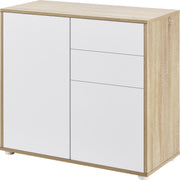 Commode Paarl druk en open 74x79x36 cm eikenkleurig en wit