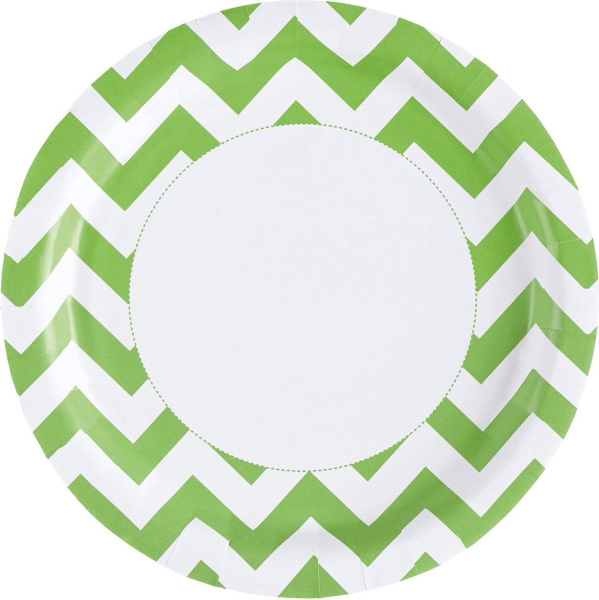Amscan - Borden - Zigzag - Groen/wit - Karton - 8dlg.