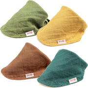 KliederZ Hydrofiele Baby Slabbetjes jongen ‘WATER’ | Katoenen stoffen zeverslabbers | bandana babyslab set van 4 | MB04