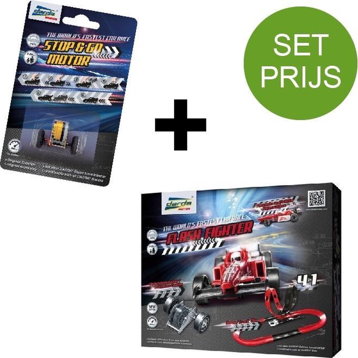 Darda racebaan SET Flash Fighter (3 meter) + extra stop en go motor