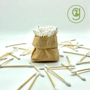 Bamboe Wattenstaafjes | 400 stuks | Duurzaam Bamboe | Biologisch afbreekbaar | In Kraftpapier