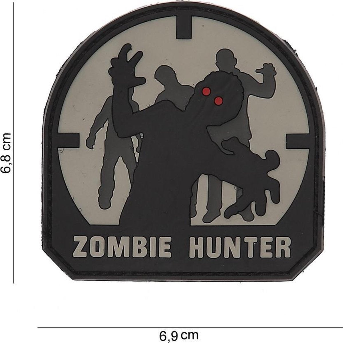 Embleem 3D PVC Zombie Hunter zwart
