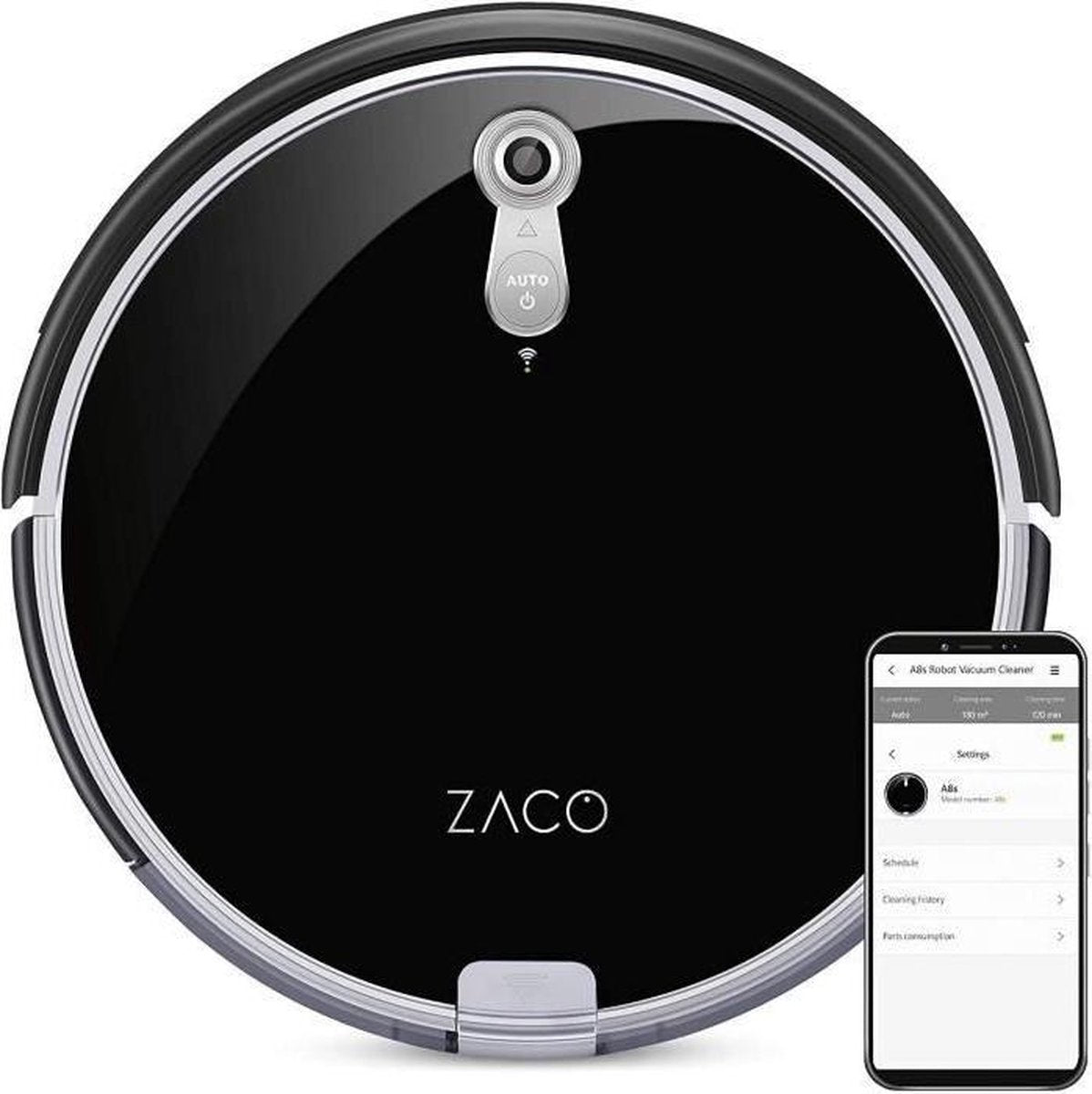 ZACO A8s - Robotstofzuiger met dweilfunctie - Zwart