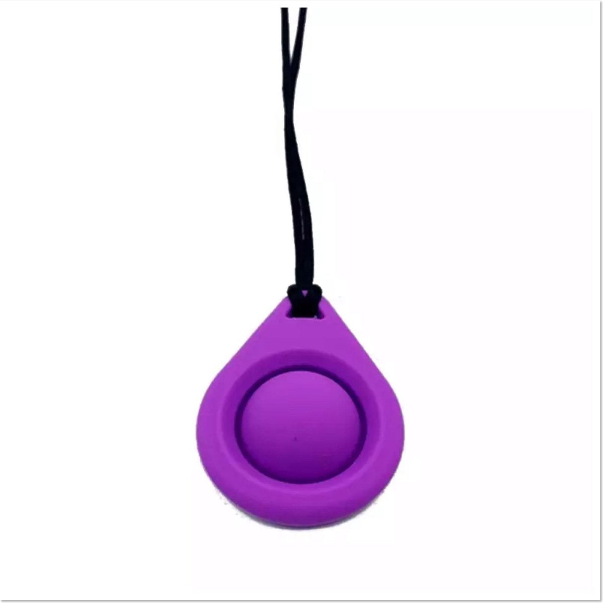 Bijtketting- Kauwketting- Druppel met Pop it- Paars