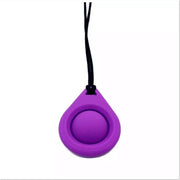 Bijtketting- Kauwketting- Druppel met Pop it- Paars