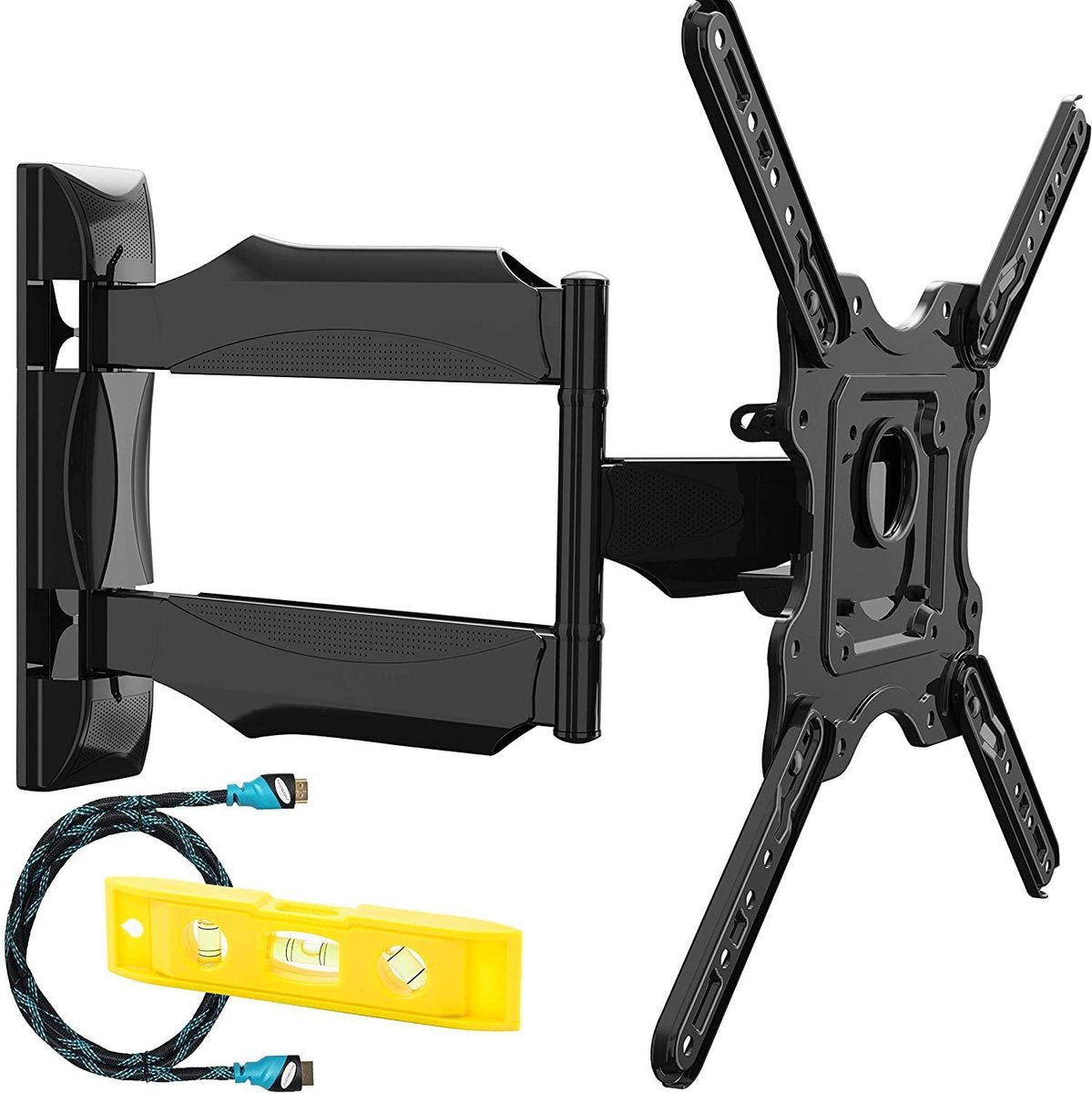 Invision® TV Muurbeugel X-design | Geschikt voor 26-55 Inch tot 40 kg | Draai- en kantelbaar | Muur steun ophang arm | Wandbeugel kantelbaar | Geschikt voor elk merk | Grote draaihoek | Monitor stand