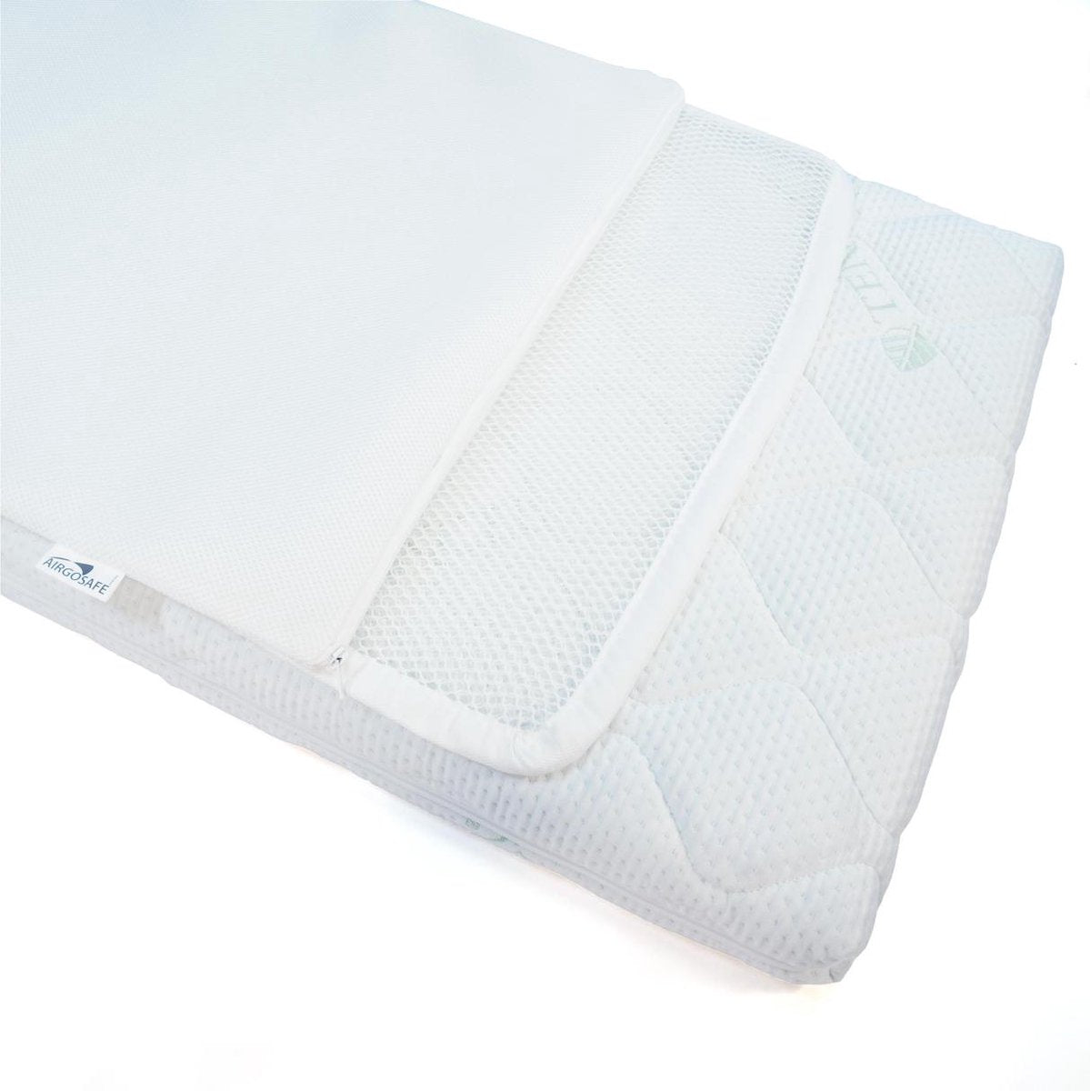 ABZ airgosafe topper - 70x150x3 cm - Wit