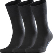 FALKE Run Heren Sokken - 3-pack - Zwart - Maat 39-41