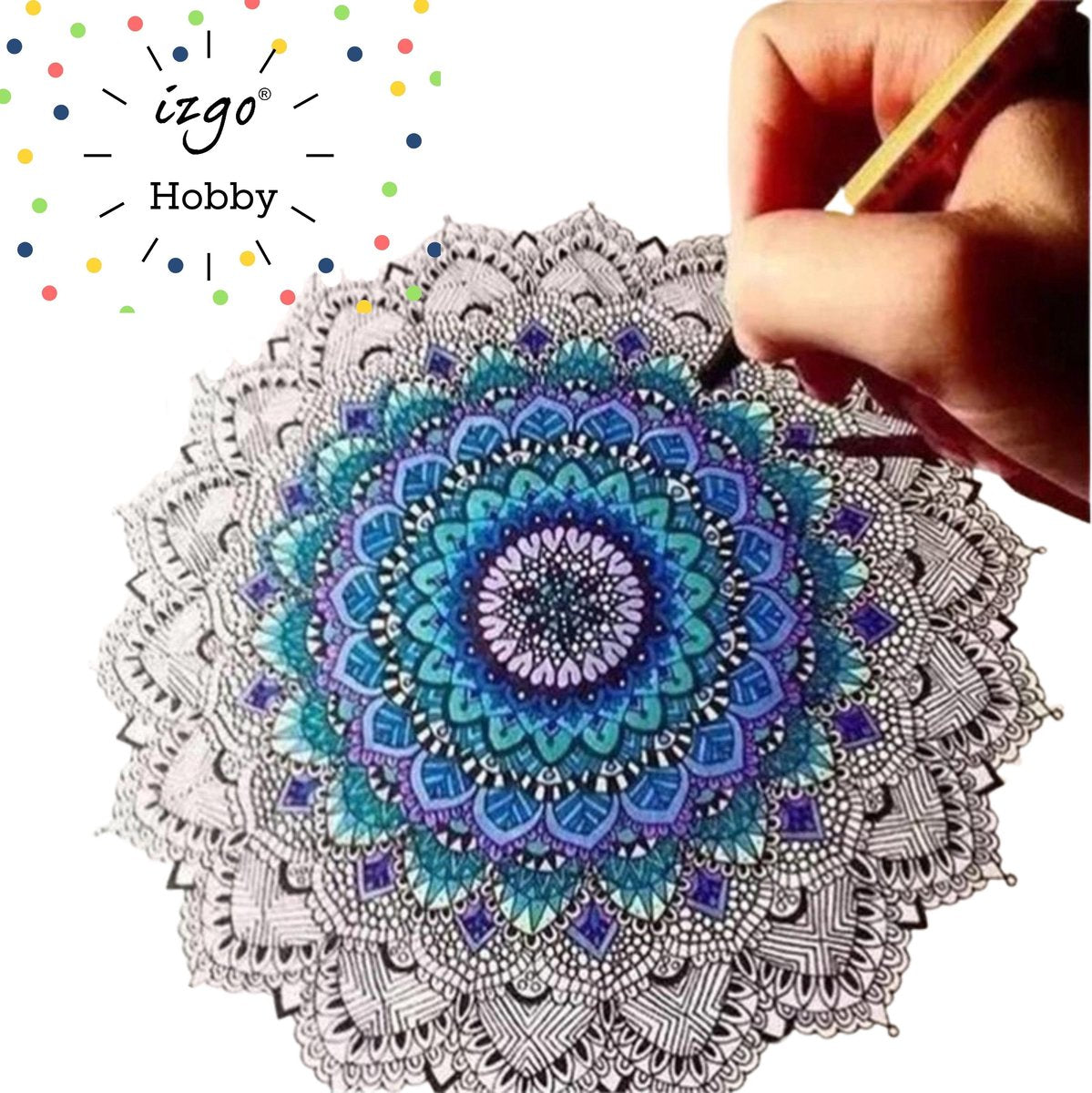 Dotting Tools - Dot Painting - 22 delig Mandala Dotting Starter Set - Groot formaat 20 cm Sjablonen - Stencils - Schilderen