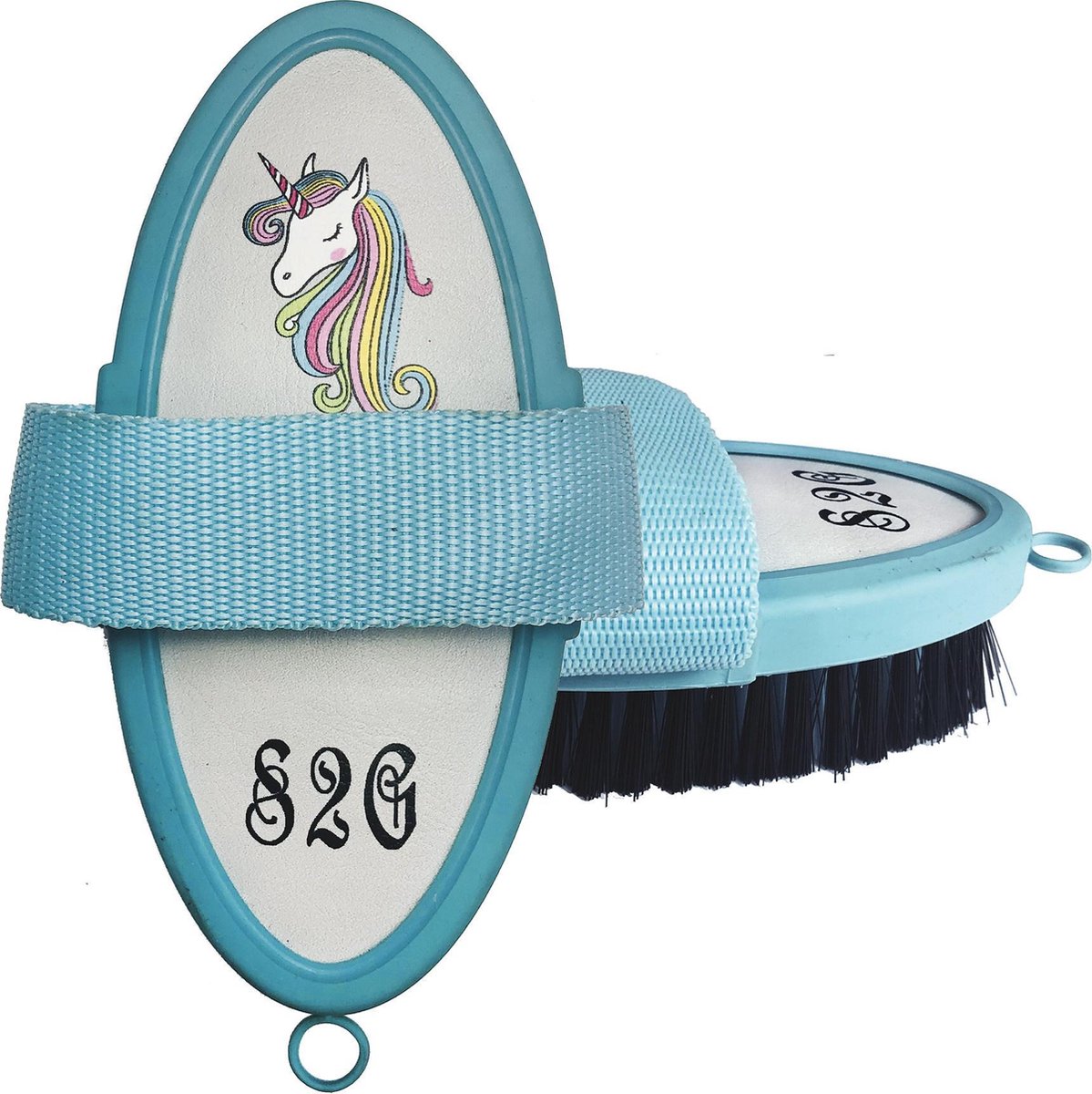 S2g Lichaamsborstel Unicorn Leer/rubber Turquoise/wit/zwart