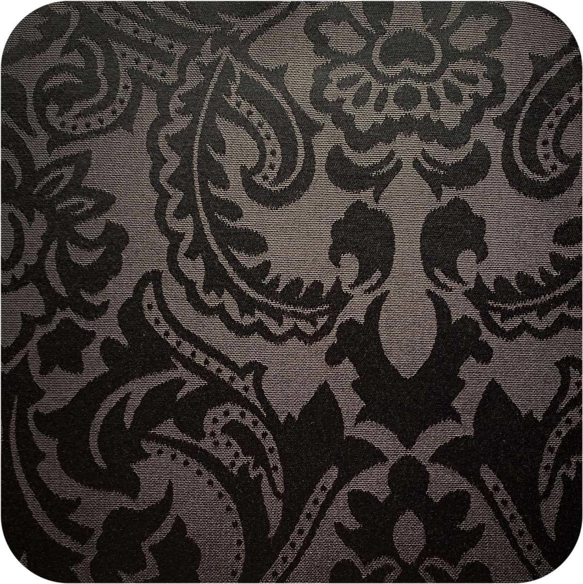 MixMamas Vierkant Tafelkleed Gecoat Jacquard - 180 cm - Barok - Zwart
