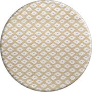 MixMamas Rond Tafelkleed Gecoat - Ø 160 cm - Etnische Ruit - Taupe