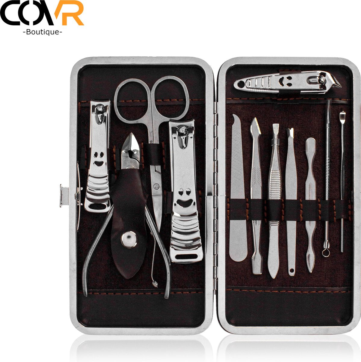 Luxe Manicure en Pedicure Set - 12-delige Nagelverzorging - Manicureset met Nagelknipper - Nagelschaar - Incl. Opbergetui