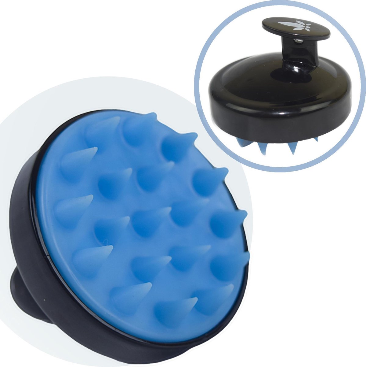 Haarborstel  Shampoo Hoofdhuid Scalp Brush Massage Siliconen DoucheBorstel - Badborstel Dry Brush Anti Roos - Lichaamsborstel Huidverbetering - Badkamer Accessoire Zwart  Balneo™