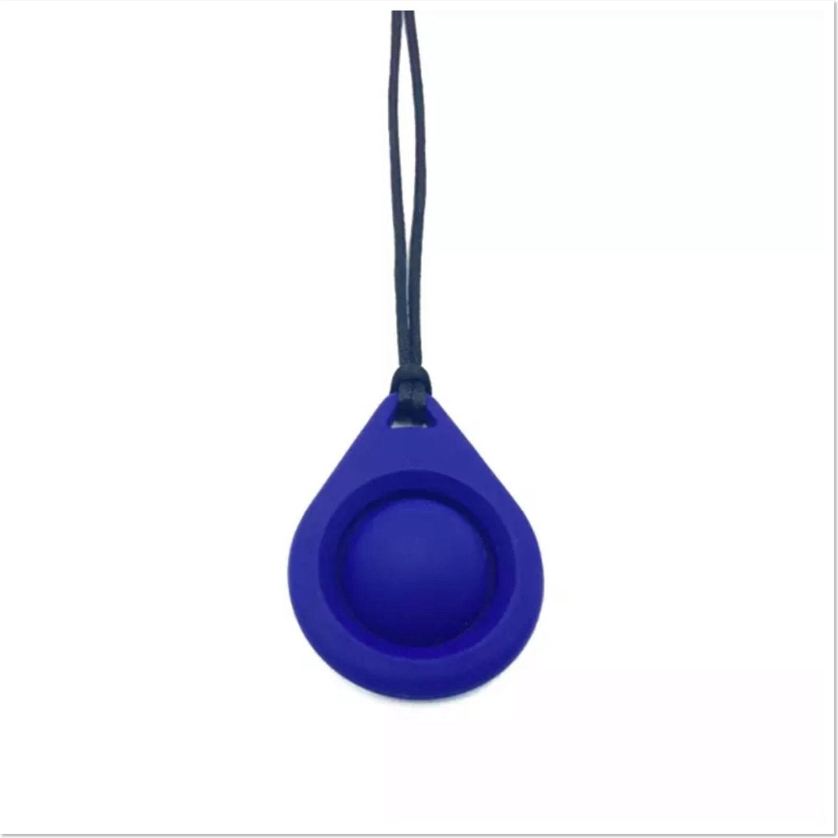 Bijtketting-Kauwketting- Druppel met Pop it- Navy-Nieuw