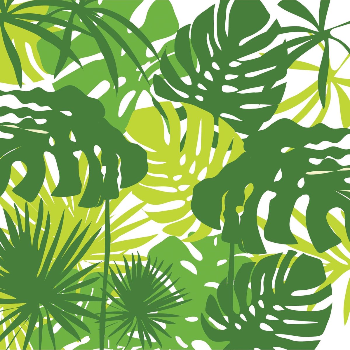 J-Line Pak 20 Servet Tropical Papier Groen Small